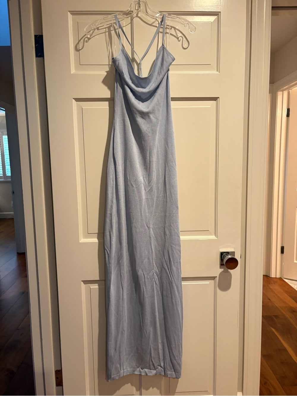 Peppermayo Pale Blue Cowl Neck Slip Maxi Dress